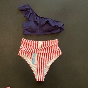 Cupshe medium red, white, and blue swimsuit!